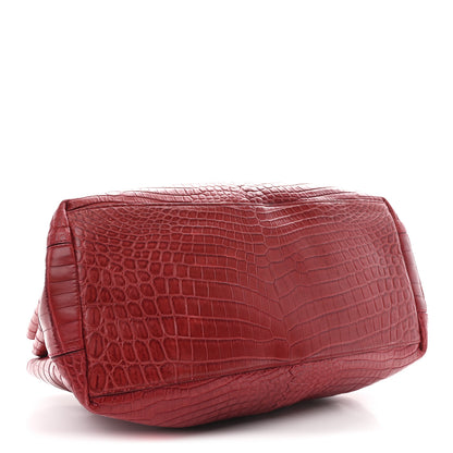 Bottega Veneta Soft Crocodile Fume Medium Roma Tote Blood 4 of 14