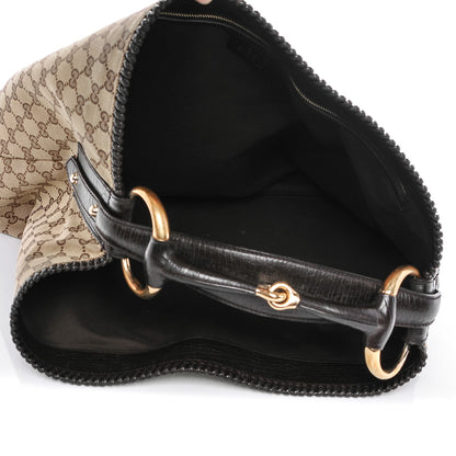 Gucci Monogram Large Horsebit Chain Hobo Dark Brown 5 of 7