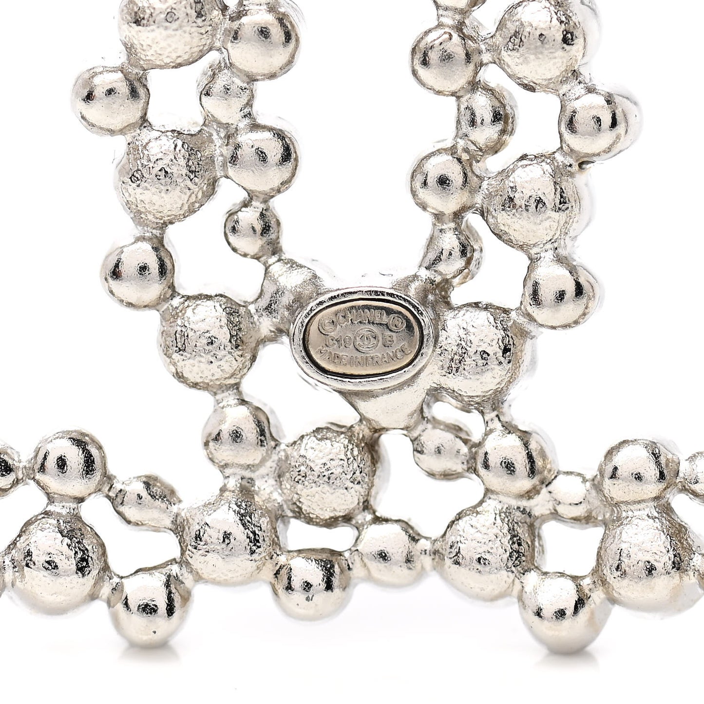 Pearl Crystal Snow Splash CC Brooch Ruthenium