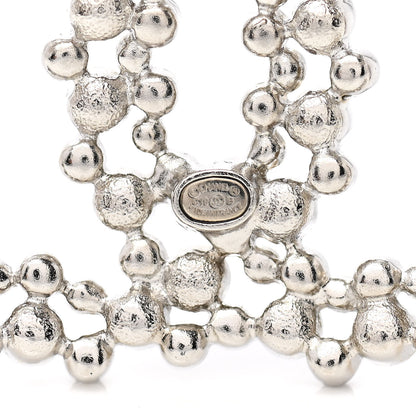 Chanel Pearl Crystal Snow Splash CC Brooch Ruthenium 4 of 4