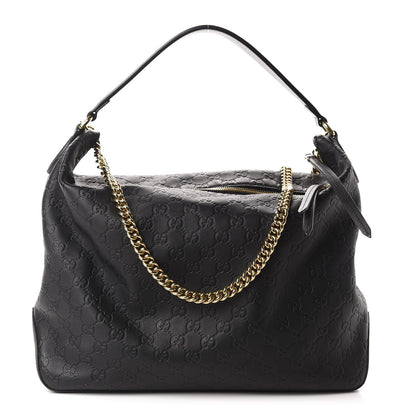 Gucci Guccissima Signature Large Linea A Hobo Black 1 of 10