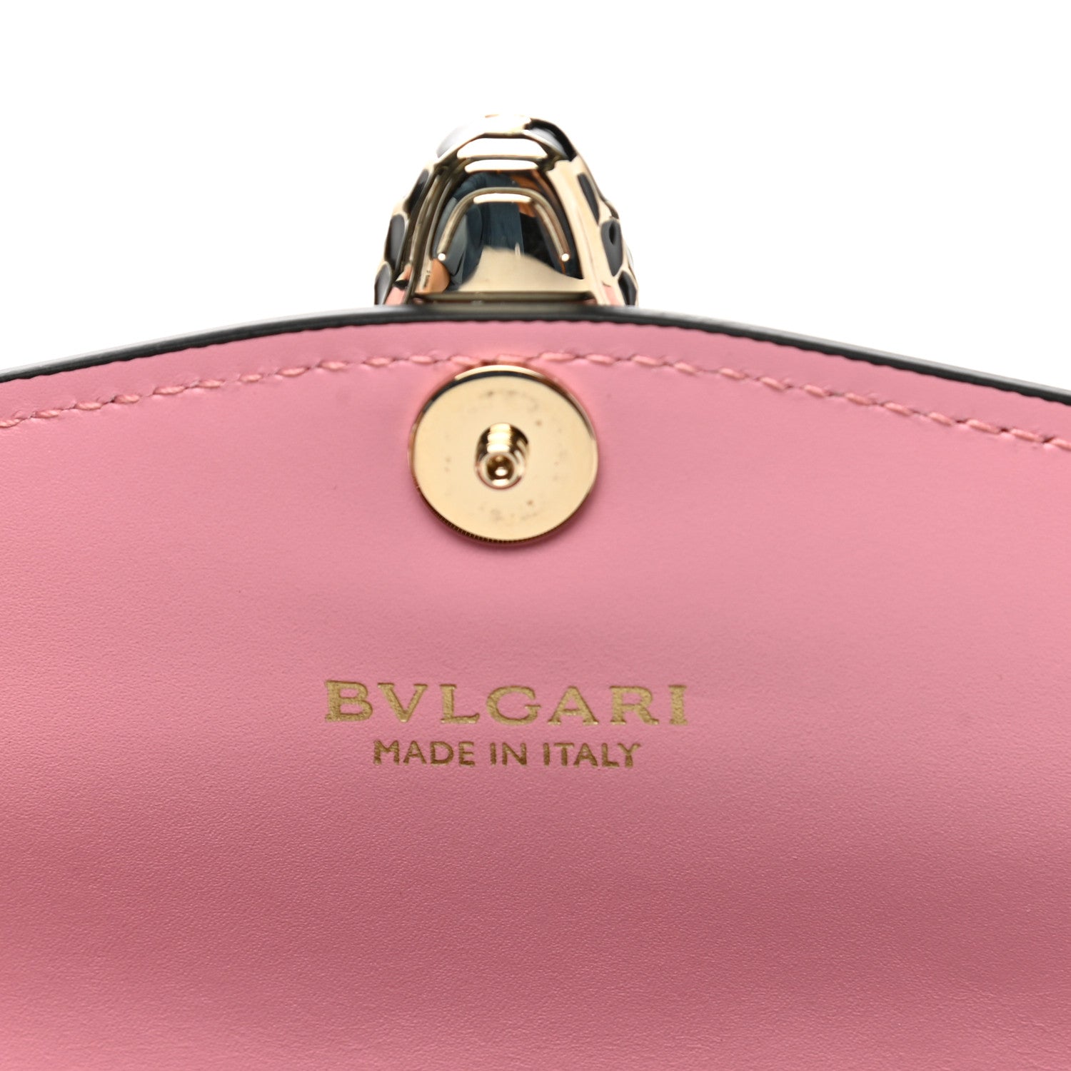 Bulgari Calfskin Serpenti Forever Chain Wallet Flamingo Topaz 6 of 7