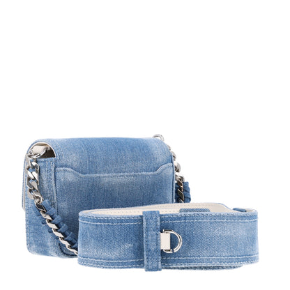 Givenchy Denim Small 4G Woven Chain Crossbody Blue 3 of 9