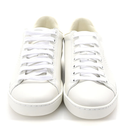 Gucci Calfskin Interlocking G Perforated Womens Ace Sneakers 37 White Grey Sky 3 of 10