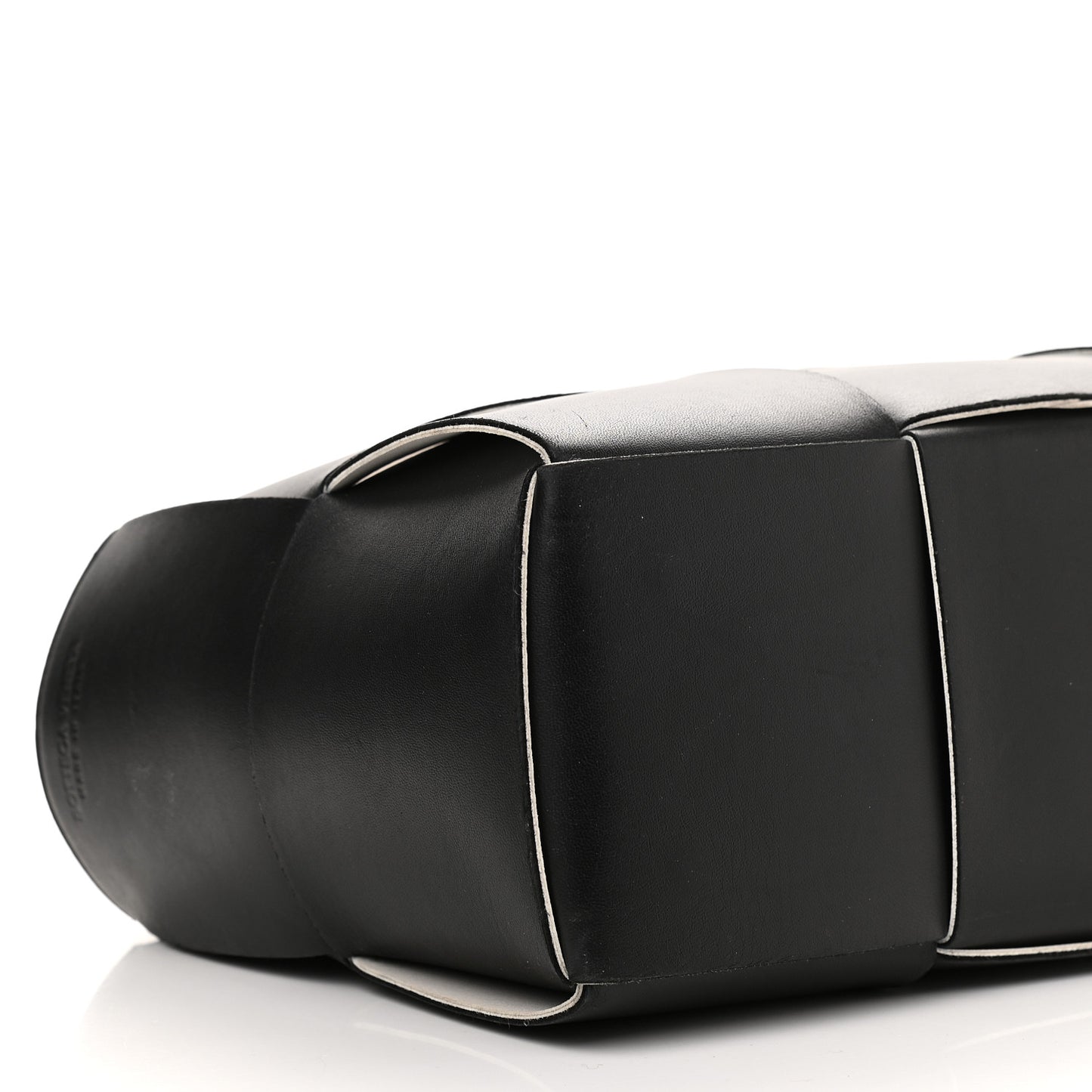 Nappa Maxi Intrecciato Small Arco Tote Black White