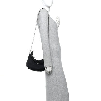 Prada Tessuto Nylon Saffiano Re-Edition 2006 Shoulder Bag Black 2 of 14