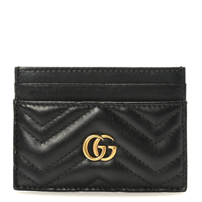 Gucci Calfskin Matelasse GG Marmont Card Holder Black 1 of 7