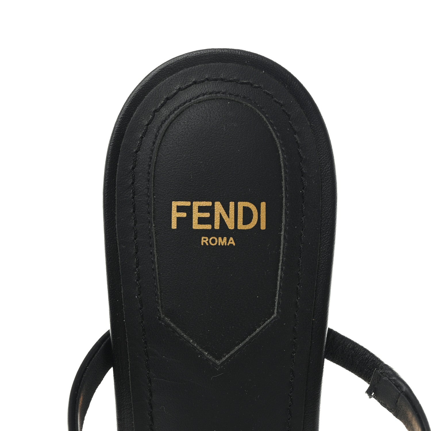 Fendi Calfskin Fendi First 95mm Slide Sandals 38.5 Black 8 of 12