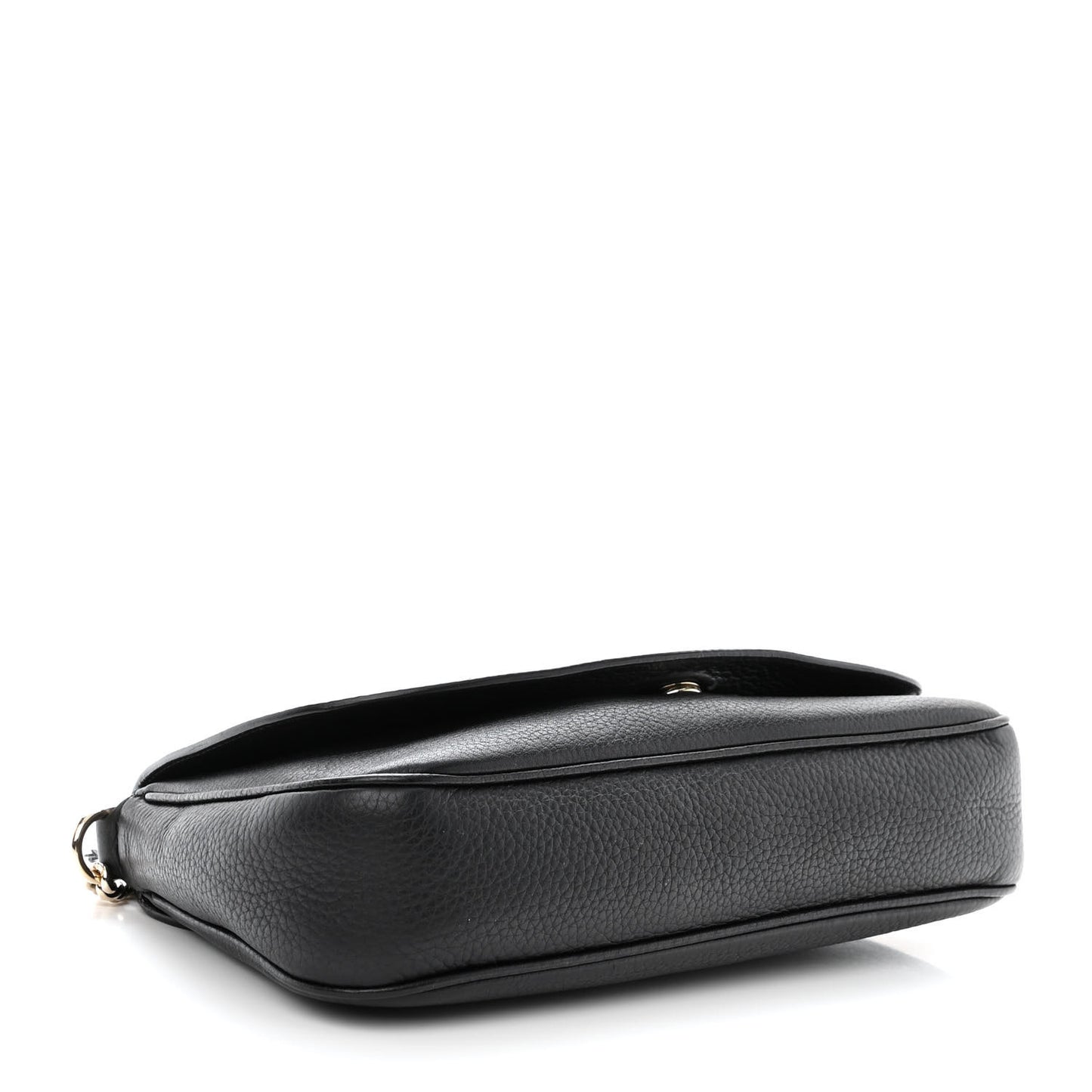 Pebbled Calfskin Medium Soho Flap Crossbody Black