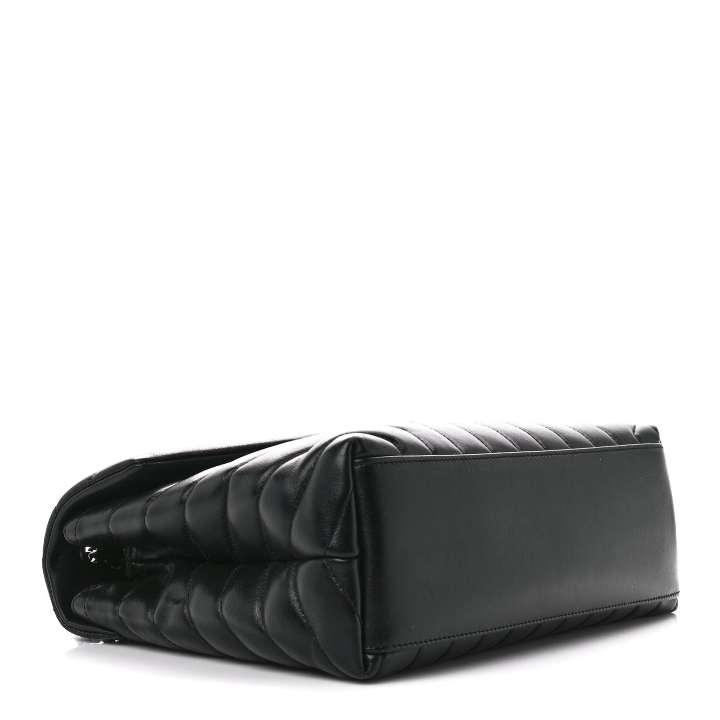 Calfskin Y Quilted Monogram Monochrome Medium Loulou Chain Satchel Black