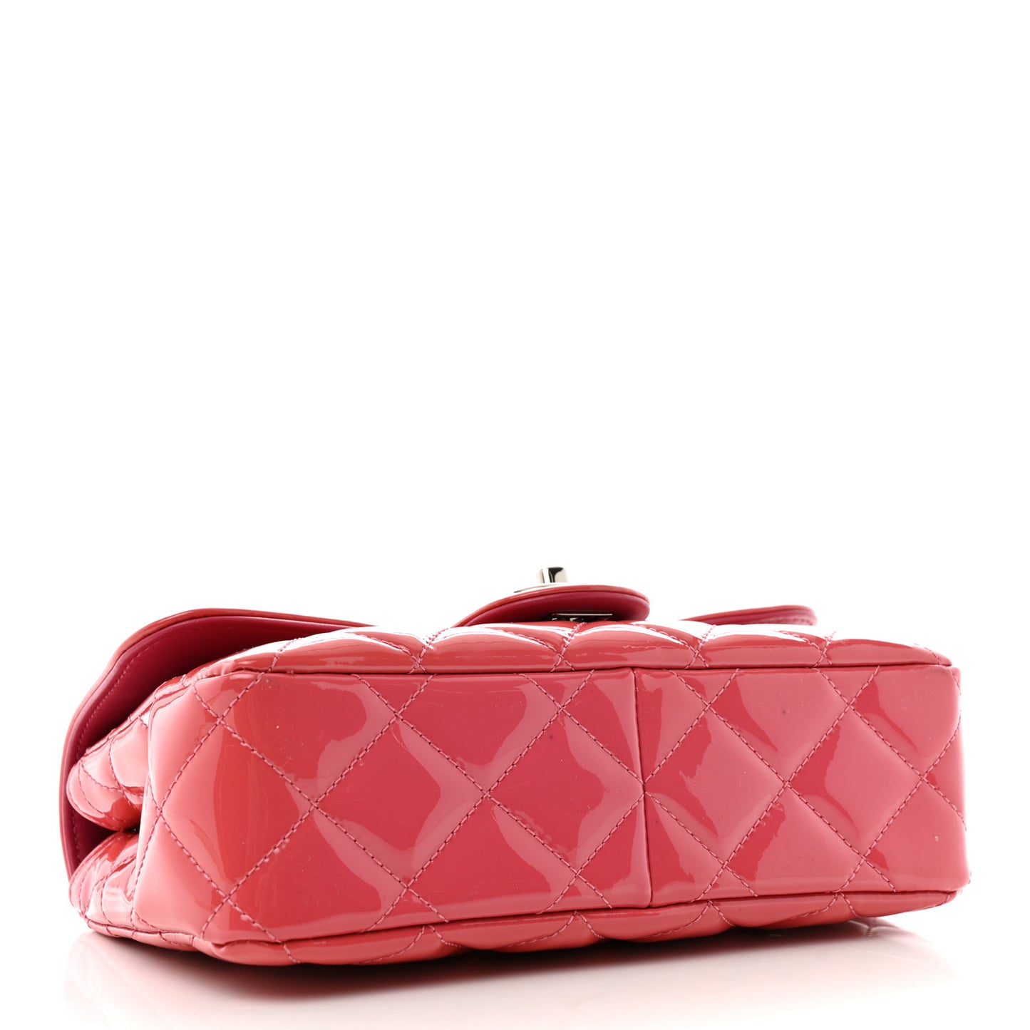 Patent Quilted Small Coco Shine Flap Pink