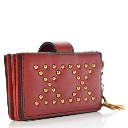 Christian Dior Lambskin Studded Cannage Lady Dior 5-Gusset Card Holder Red 3 of 6