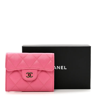 Chanel Caviar Quilted Flap Card Holder Wallet Pink 9 of 9