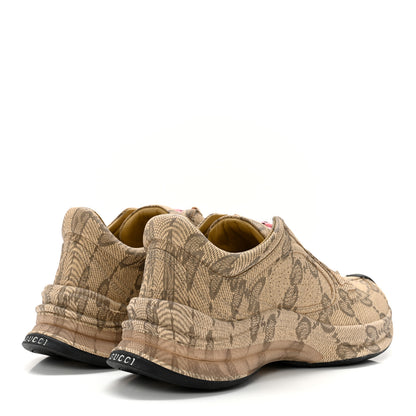 Gucci Ultralight Plume Calfskin Monogram Printed Womens Gucci Run Sneakers 38 Beige Ebony 4 of 12