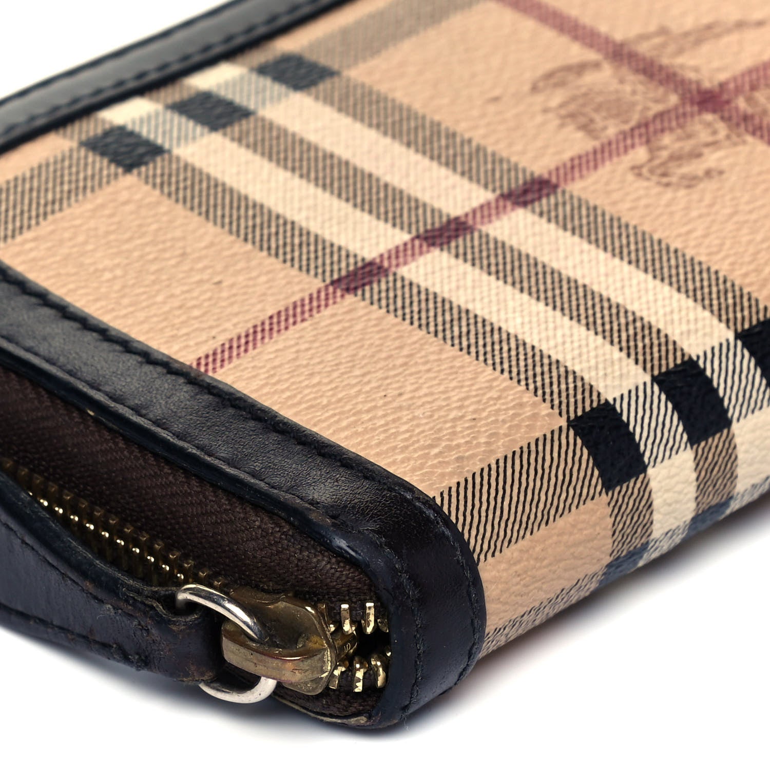 Burberry Haymarket Check Large Ziggy Zip Around Wallet Chocolate 6 of 7