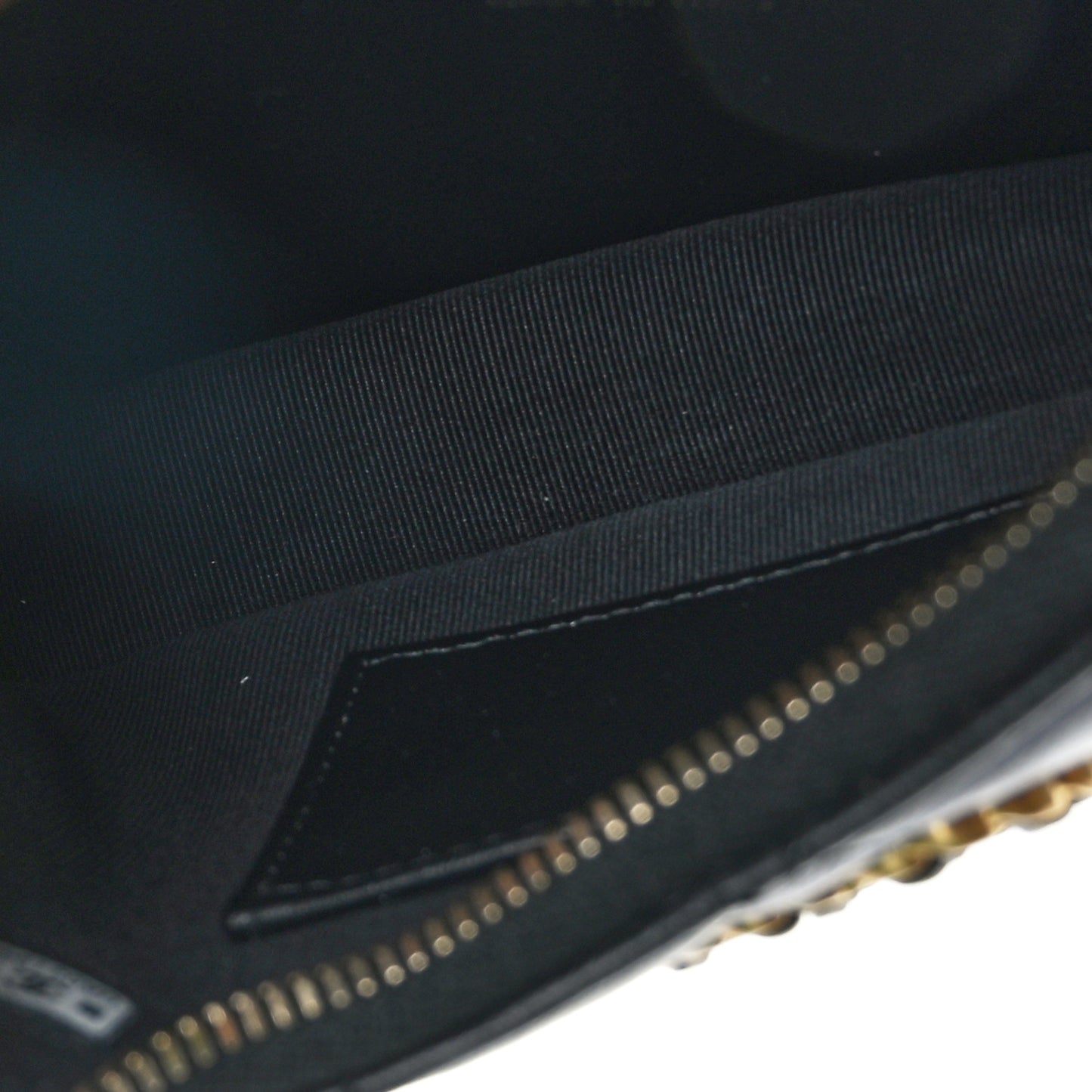 Crumpled Calfskin Quilted Braided CC Small Hobo Black