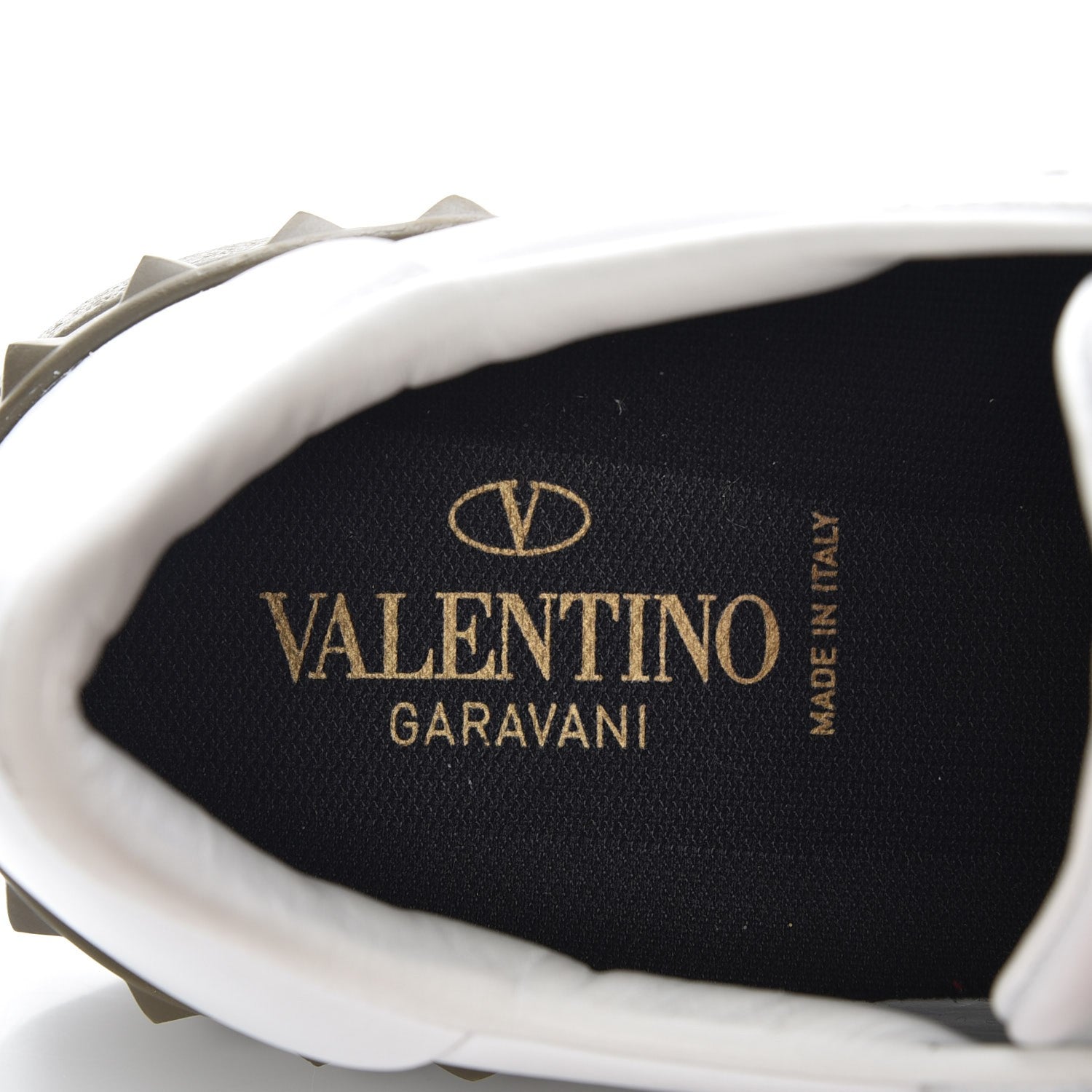 Valentino Garavani Calfskin Rockstud Open Sneakers 37 White Black 7 of 9