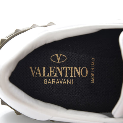 Valentino Garavani Calfskin Rockstud Open Sneakers 37 White Black 7 of 9
