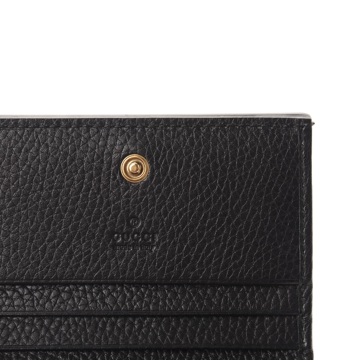 Gucci Pebbled Calfskin Animalier Card Case Black 6 of 8