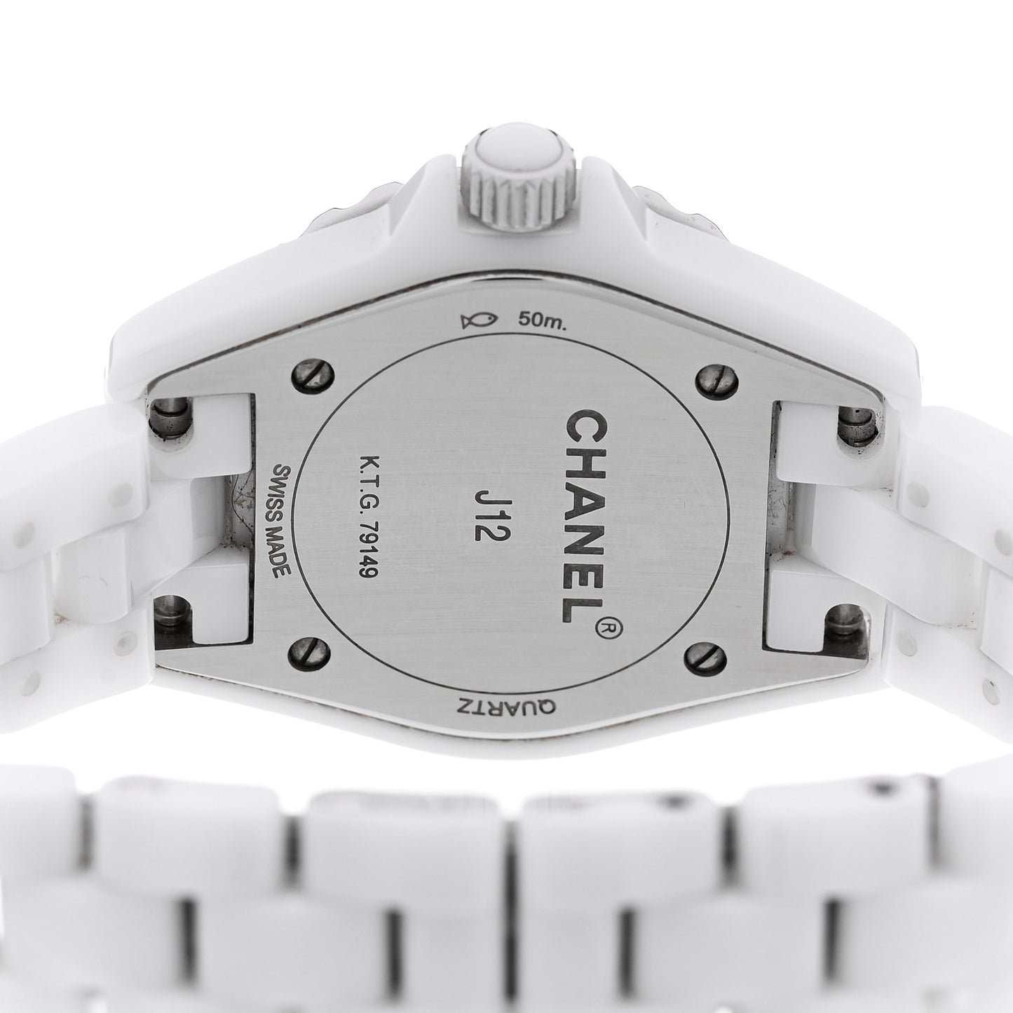 Stainless Steel Ceramic Diamond Mother of Pearl 29mm J12 Quartz Watch White