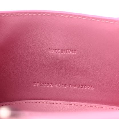 Balenciaga Shiny Calfskin Crocodile Embossed Hourglass Top Handle Bag XS Pink 7 of 9