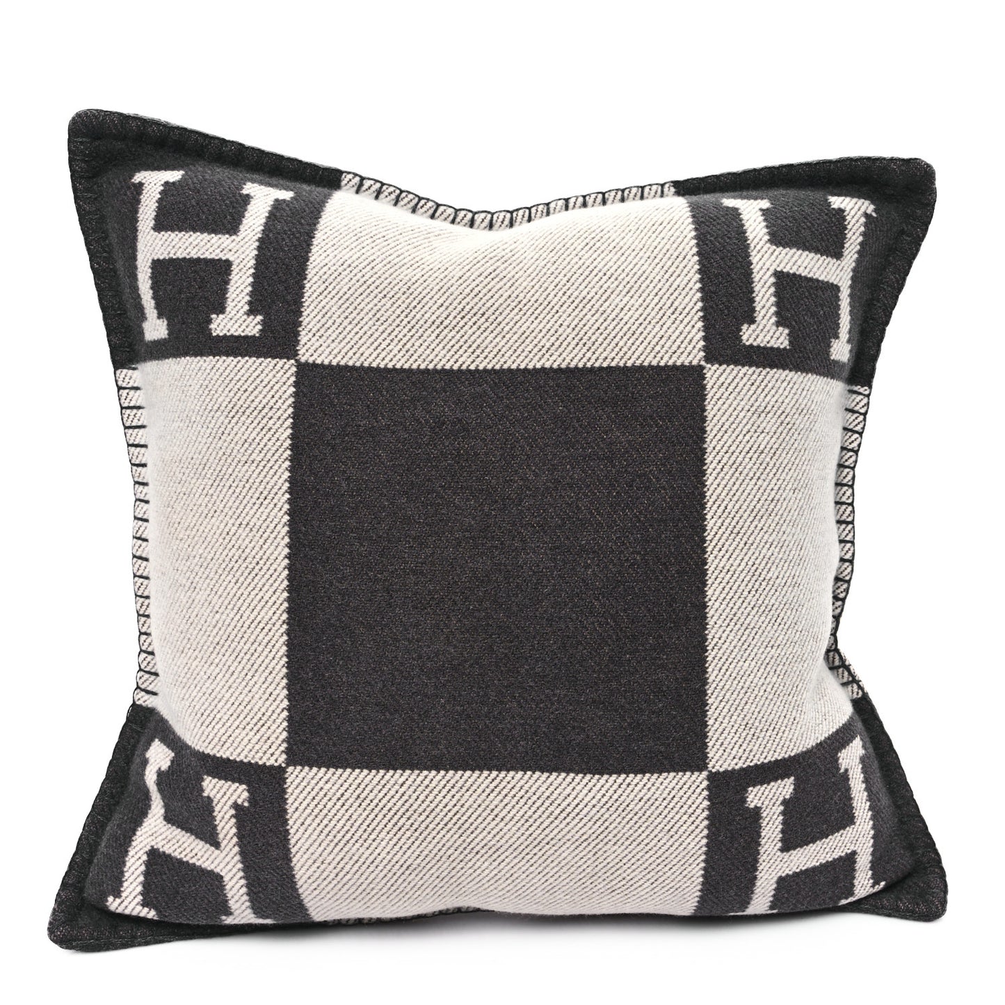 Wool Cashmere Avalon Pillow PM Ecru Gris Fonce