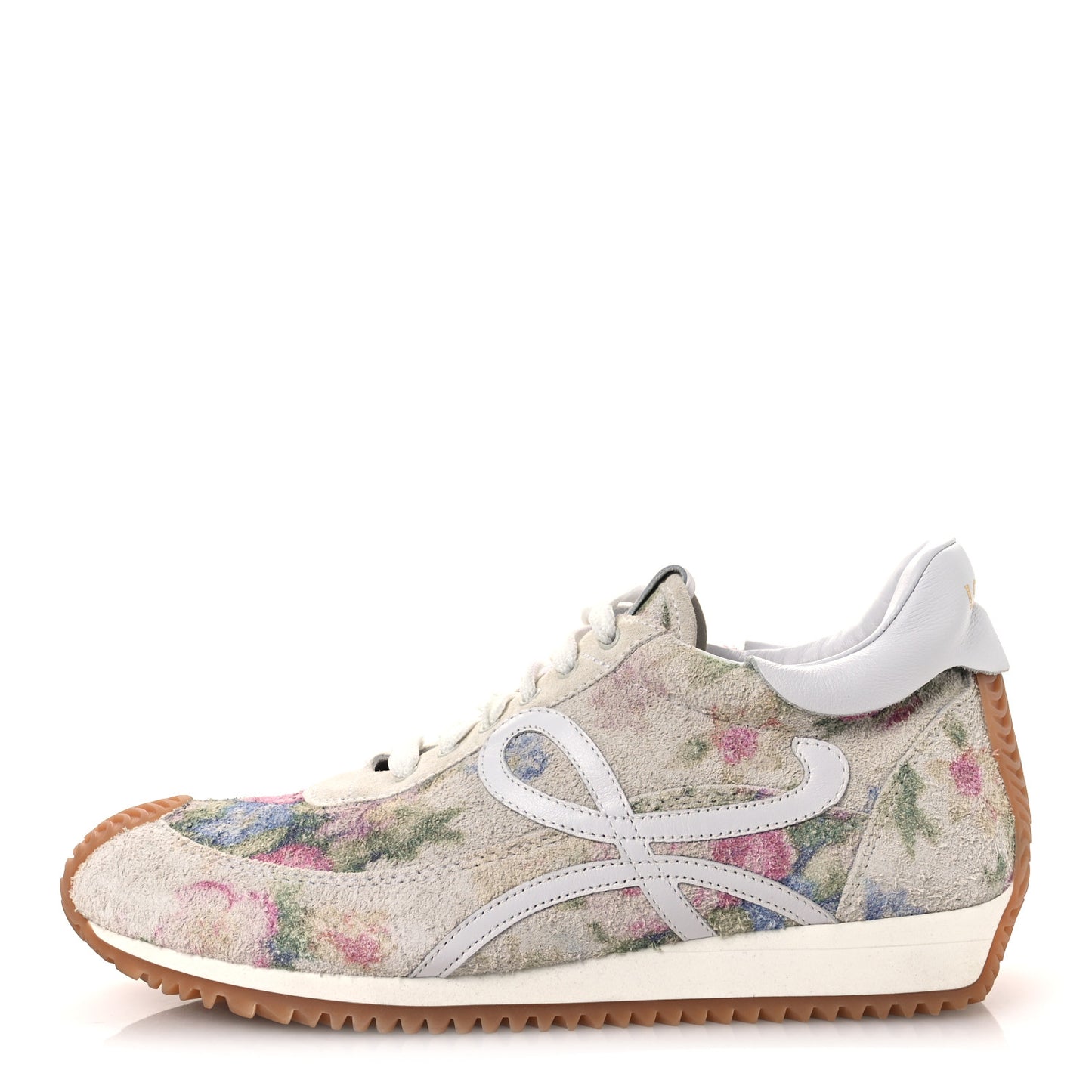 Suede Flow Runner Floral Sneakers 39 White Pink Multicolor