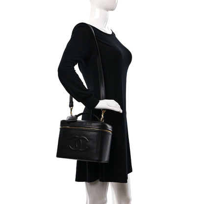 Chanel Caviar CC Vanity Train Case Black 2 of 9