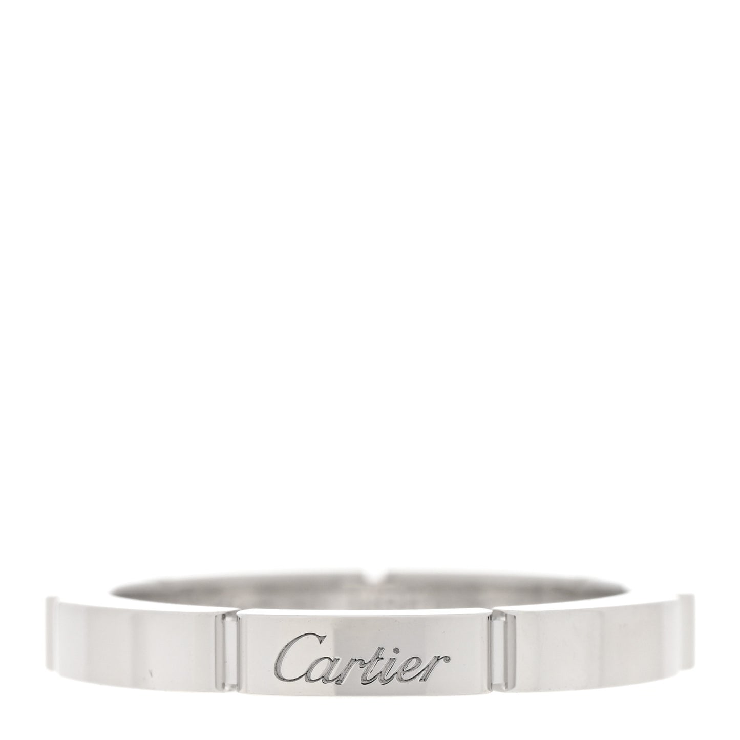 18K White Gold 2.5mm Maillon Panthere Wedding Band Ring 51 5.75