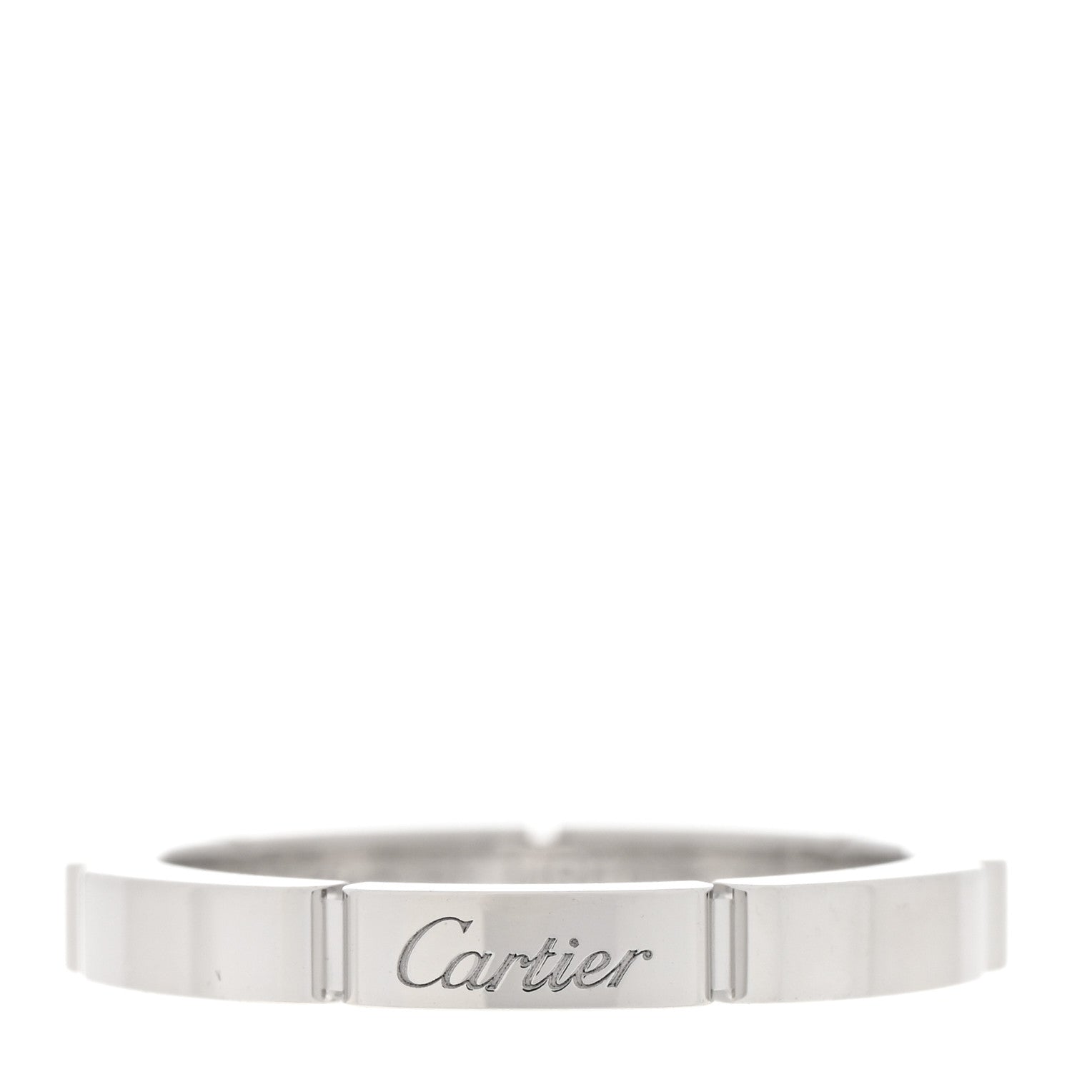 Cartier 18K White Gold 2.5mm Maillon Panthere Wedding Band Ring 51 5.75 1 of 5