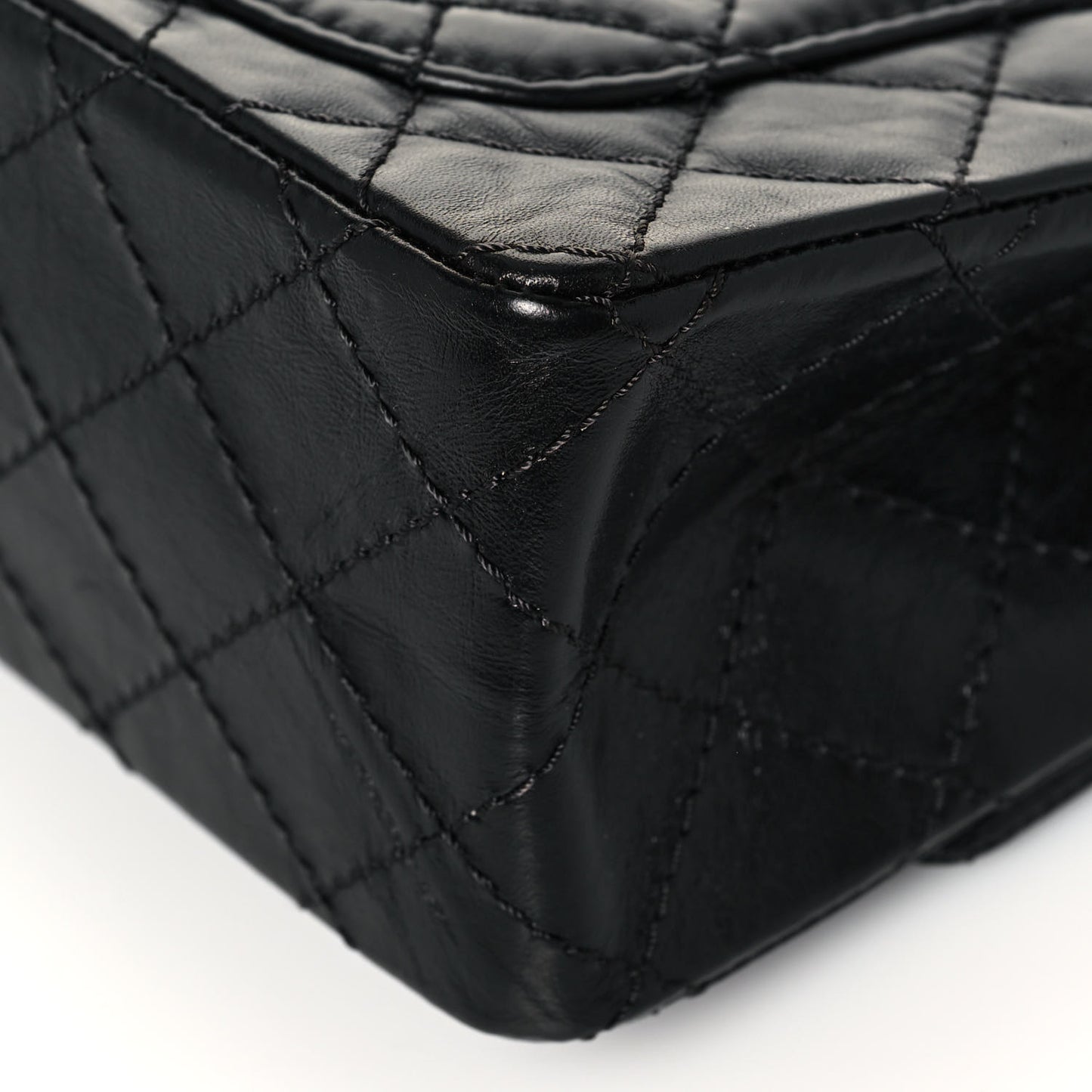 Aged Calfskin Quilted 2.55 Reissue Mini Flap Black