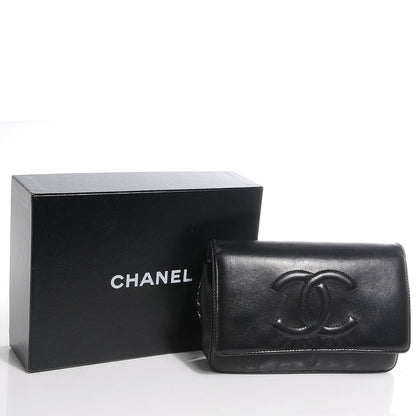 Chanel Lambskin Timeless CC Wallet On Chain WOC Black 5 of 9