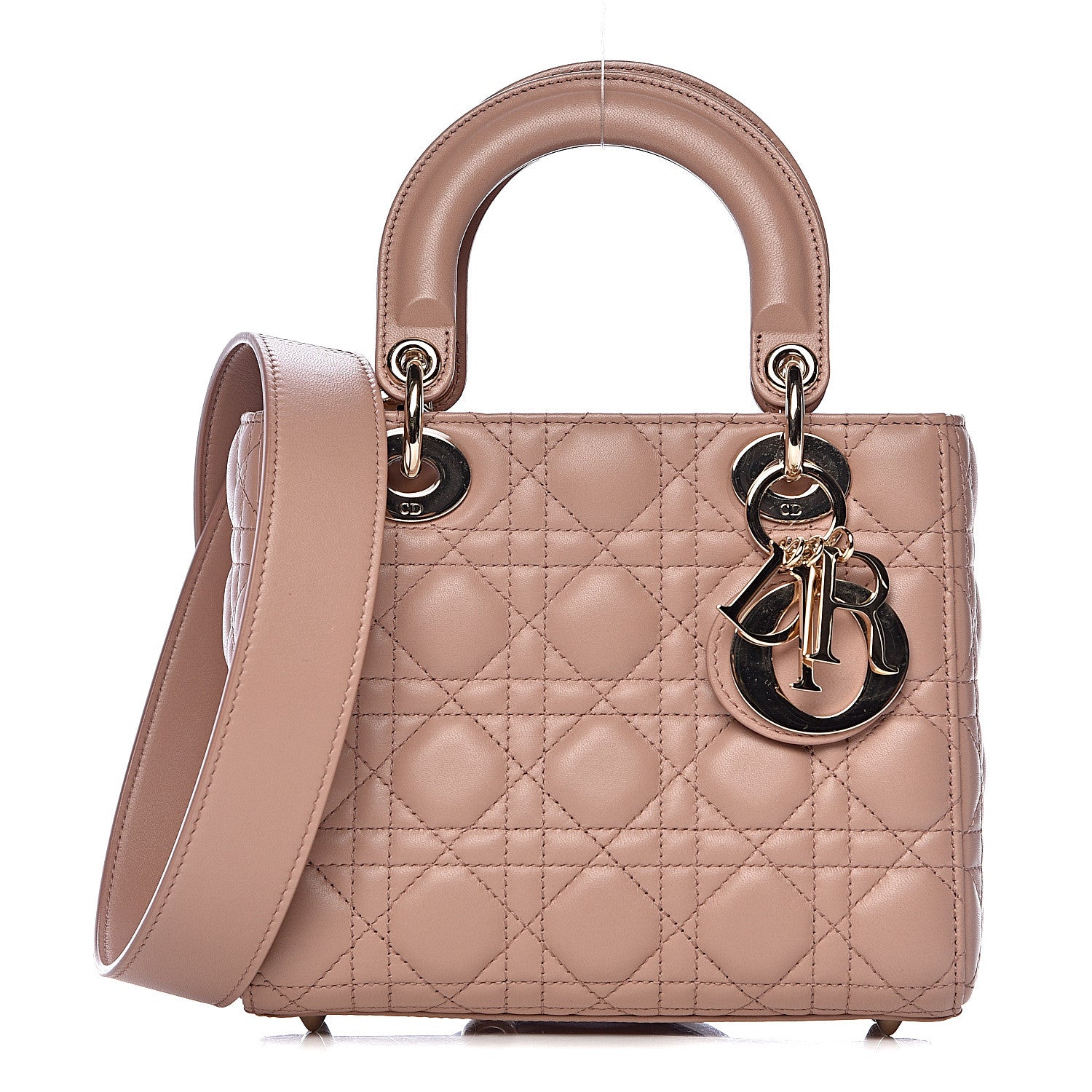 Christian Dior Lambskin Cannage Small Lady Dior Fard 1 of 12