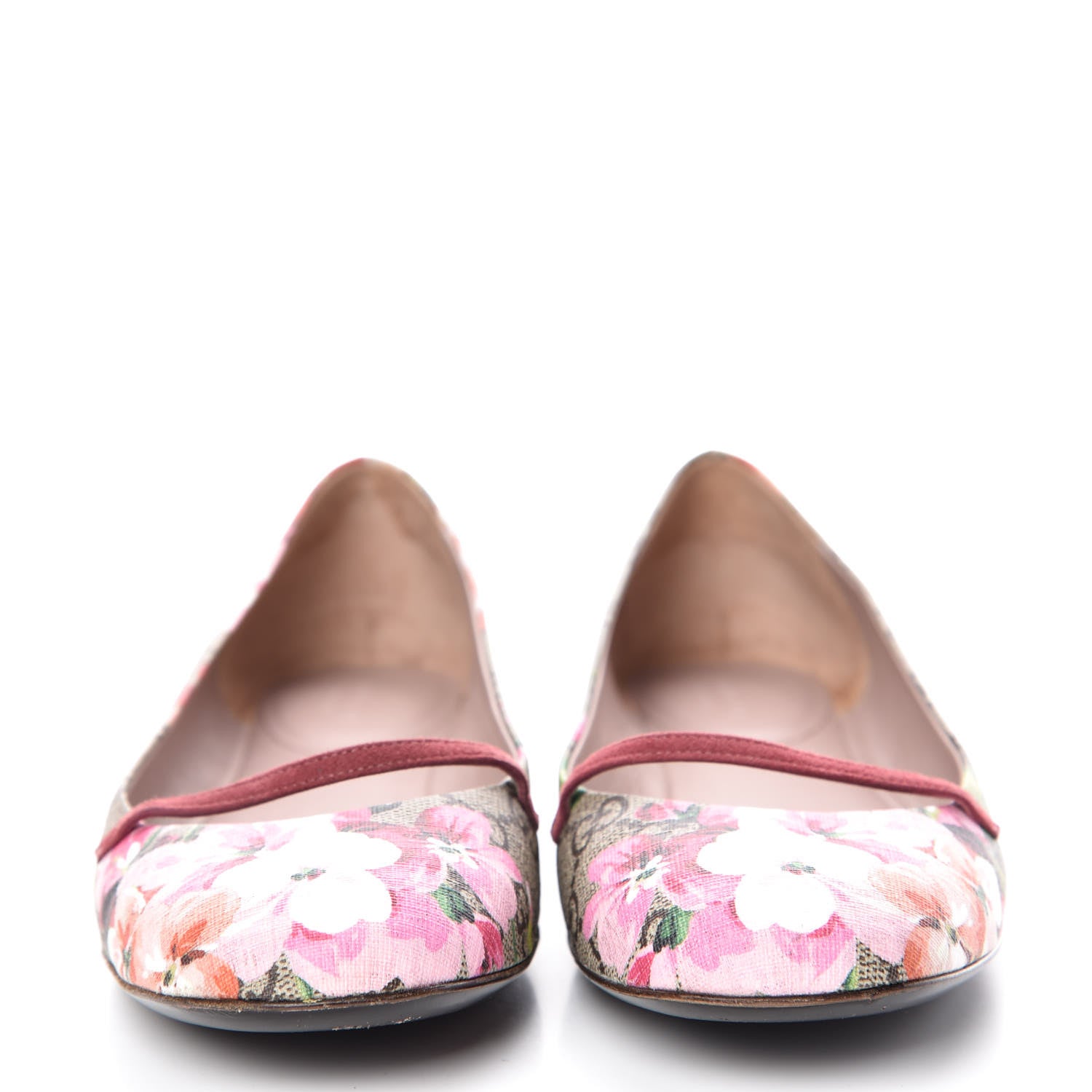 Gucci GG Supreme Monogram Blooms Ballet Flats 38 Beige Multicolor Dry Rose 2 of 14