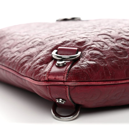 Gucci Calfskin Horsebit Embossed Abbey Messenger Red 9 of 16