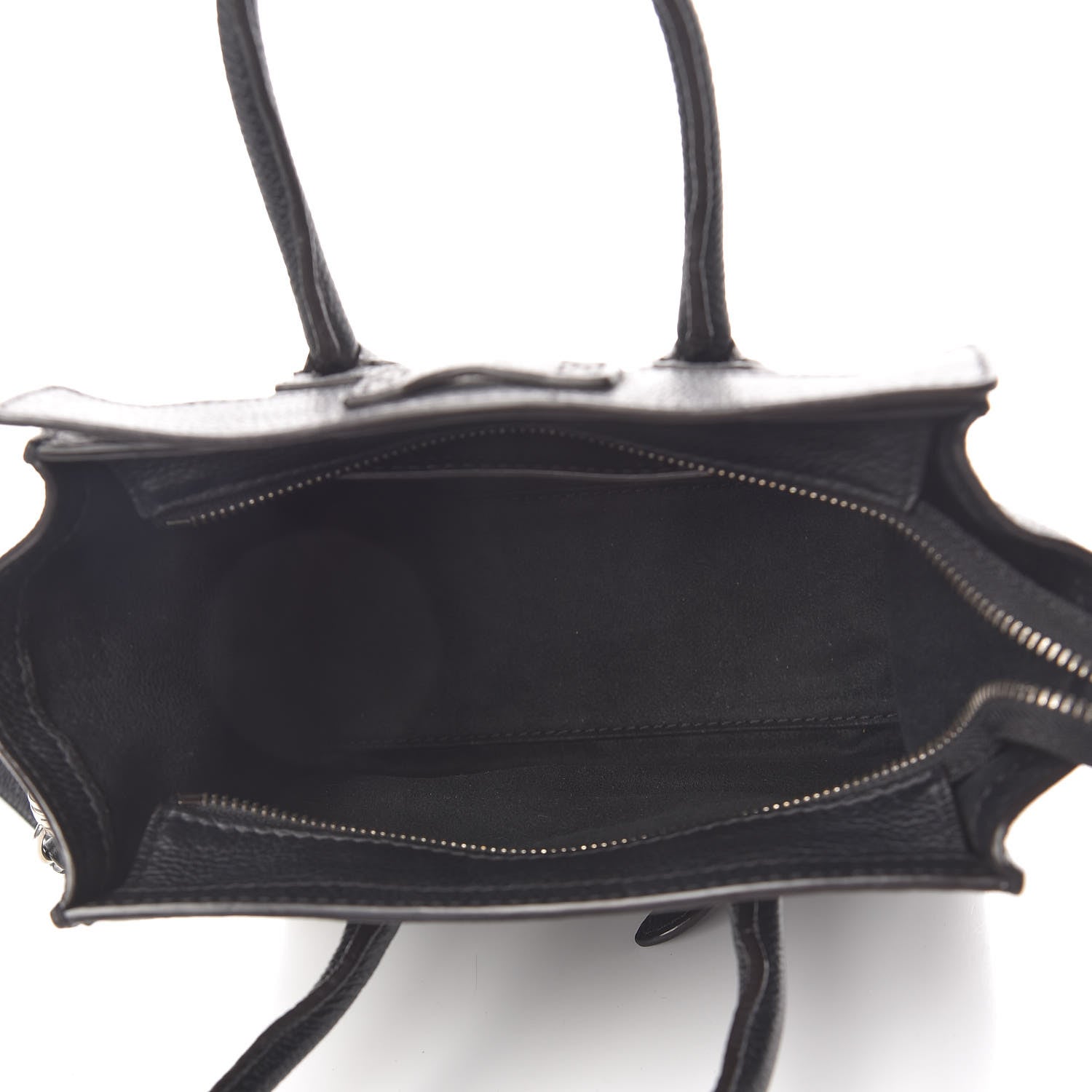 Celine Drummed Calfskin Nano Luggage Black 5 of 11