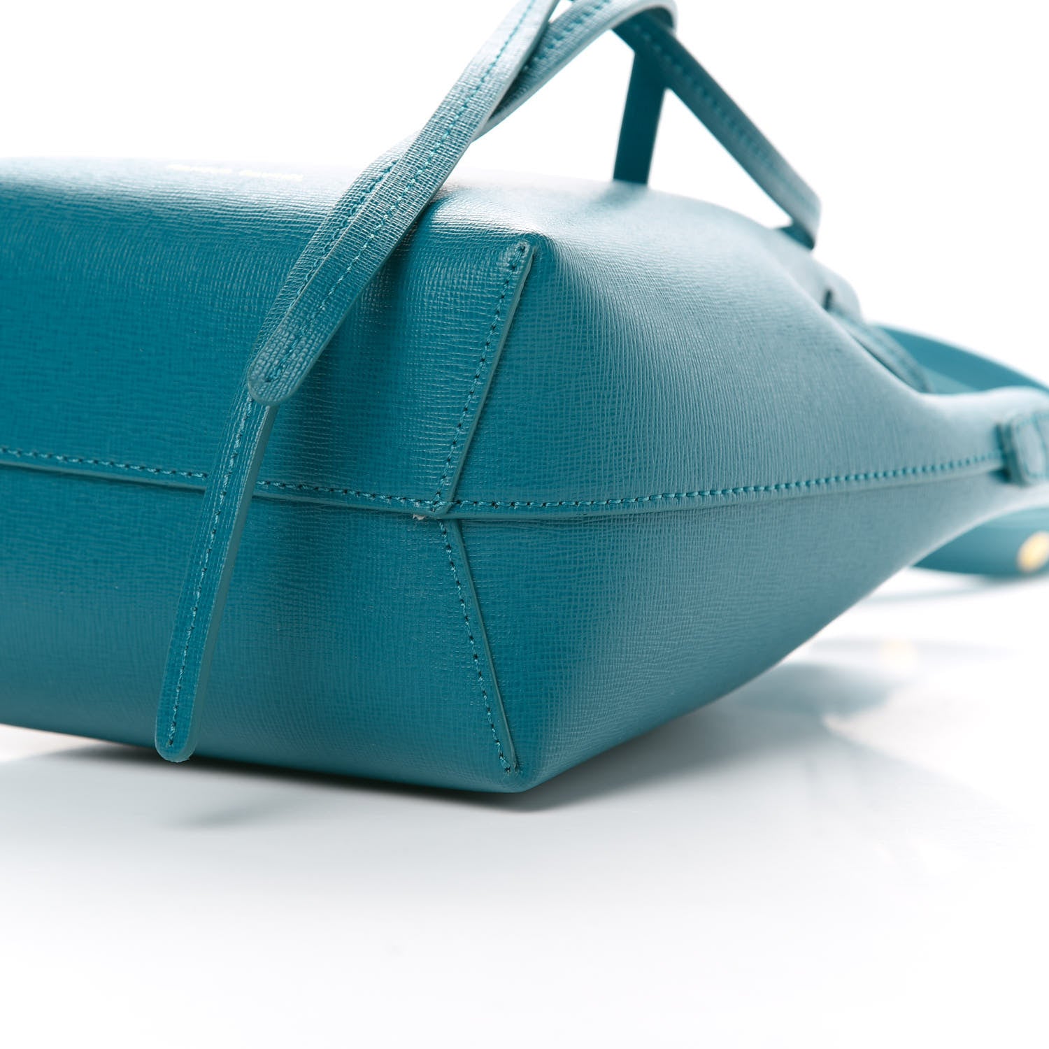Mansur Gavriel Saffiano Mini Mini Bucket Bag Teal 10 of 12