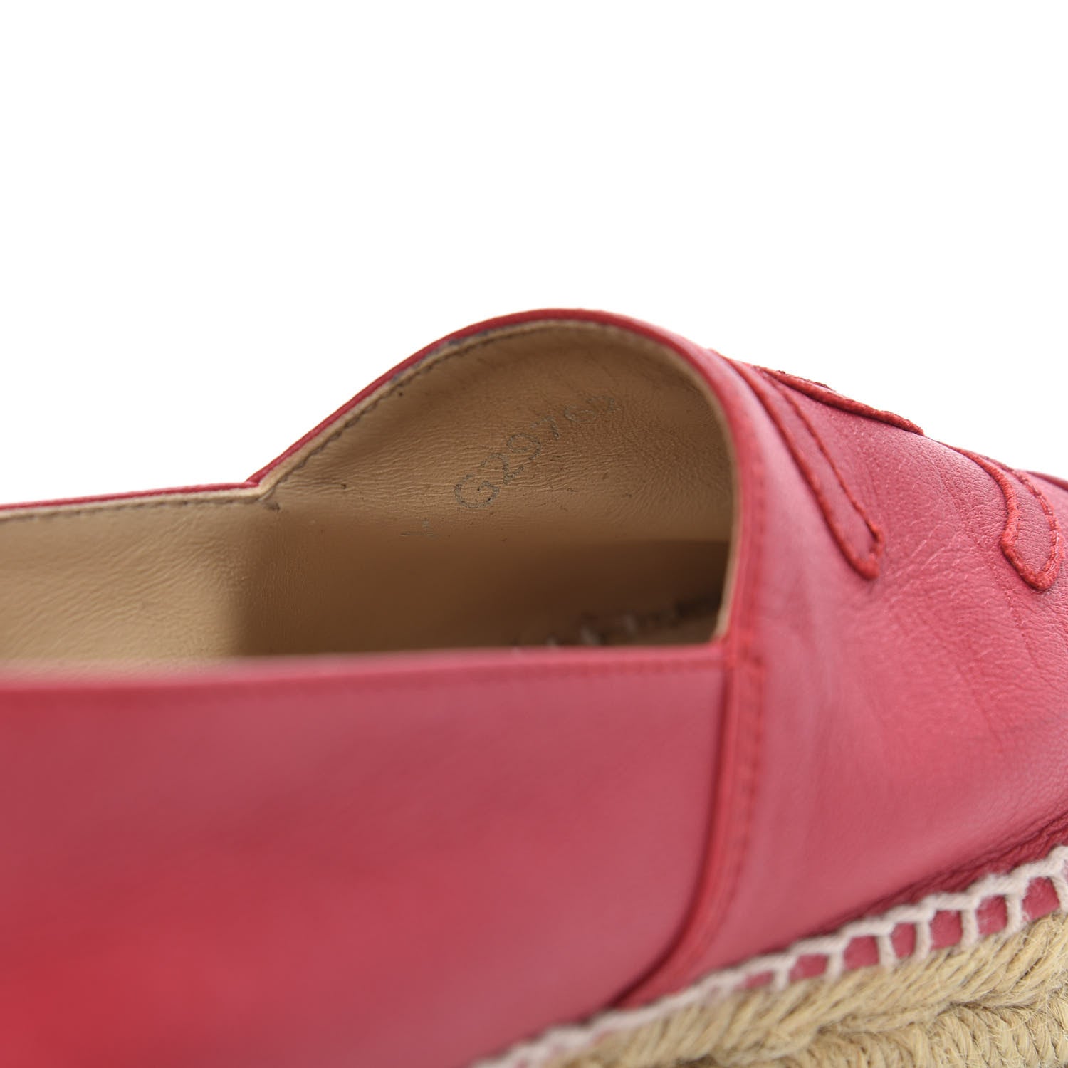 Chanel Lambskin CC Espadrilles 37 Red 9 of 11