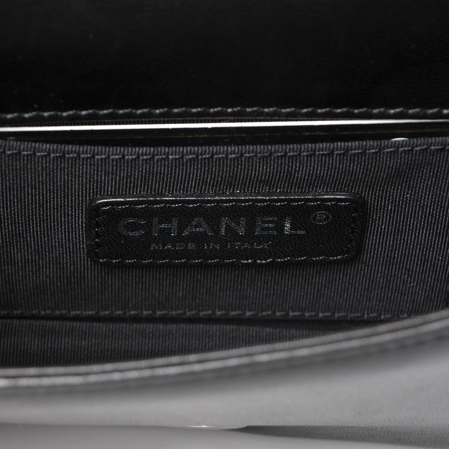 Chanel Plexiglass Patent Mini Striped Boy Brick Flap Black White 6 of 9