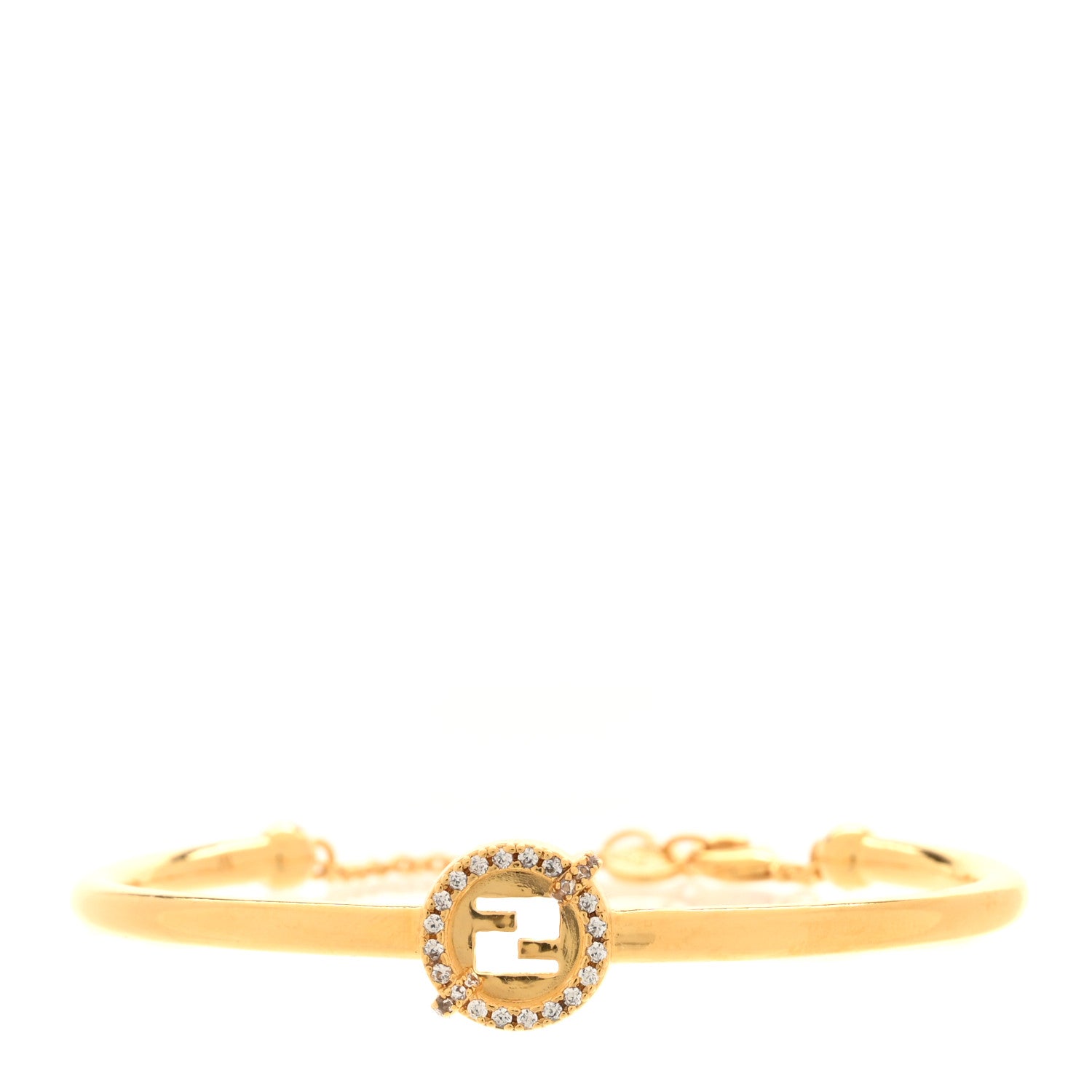 Fendi Metal Crystal EverRound Bracelet Gold 1 of 6