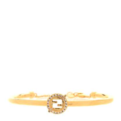 Fendi Metal Crystal EverRound Bracelet Gold 1 of 6