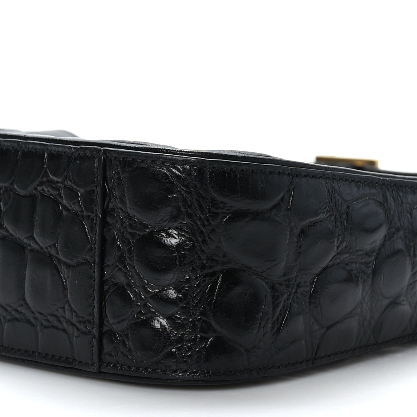 Calfskin Crocodile Embossed LE 5 A 7 Hobo Black