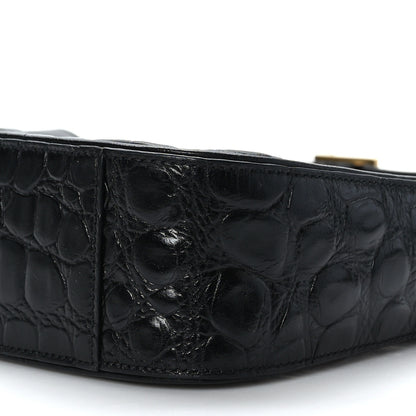 Saint Laurent Calfskin Crocodile Embossed LE 5 A 7 Hobo Black 9 of 9