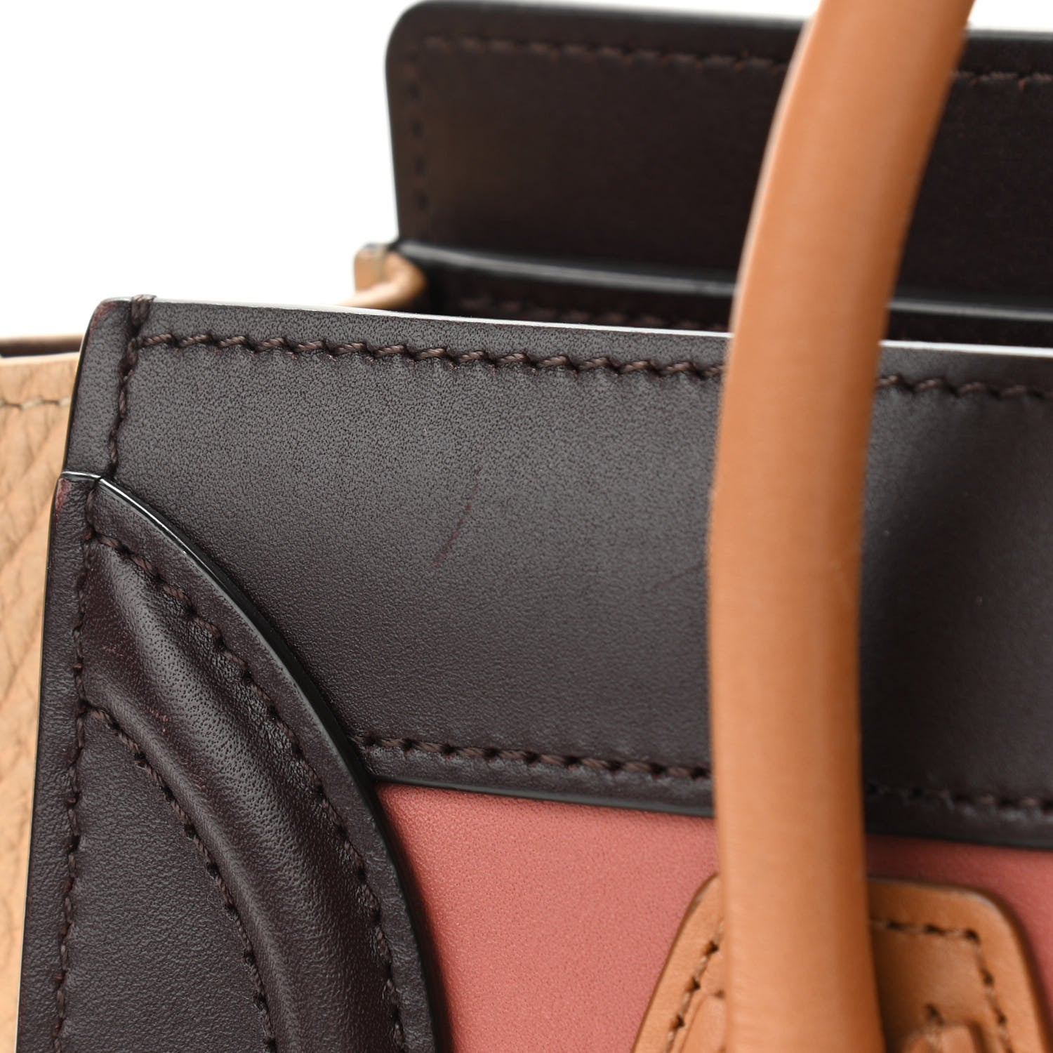 Celine Smooth Calfskin Bullhide Nano Tri-Color Luggage Terracotta 12 of 19