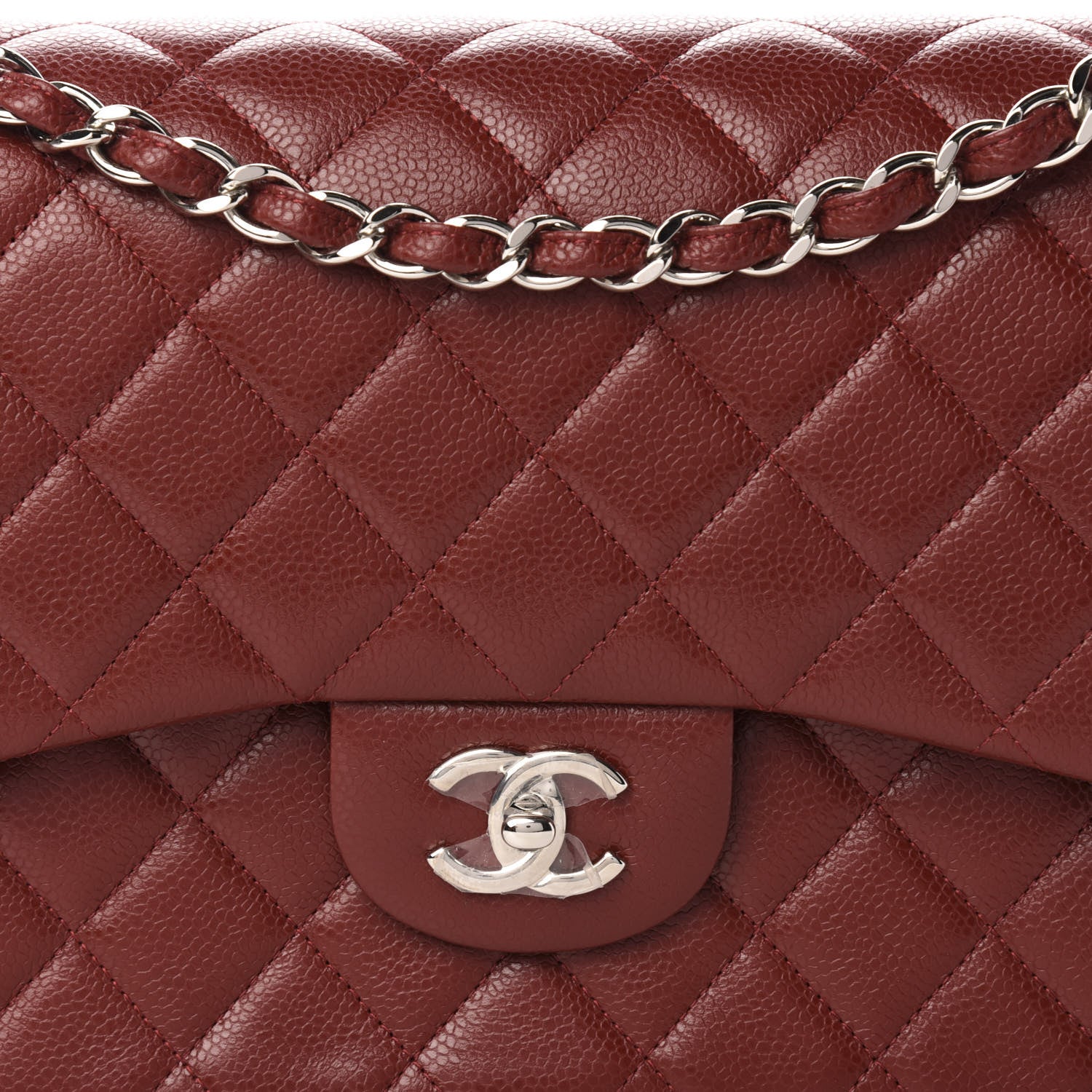 Chanel Caviar Quilted Jumbo Double Flap Red 12 of 12