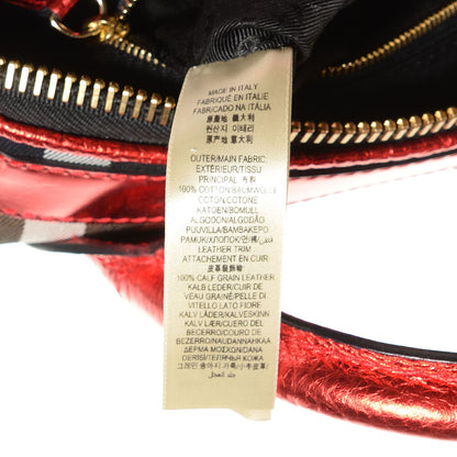Burberry Prorsum House Check Calfskin Small Blaze Satchel Metallic Cadmium Red 7 of 11