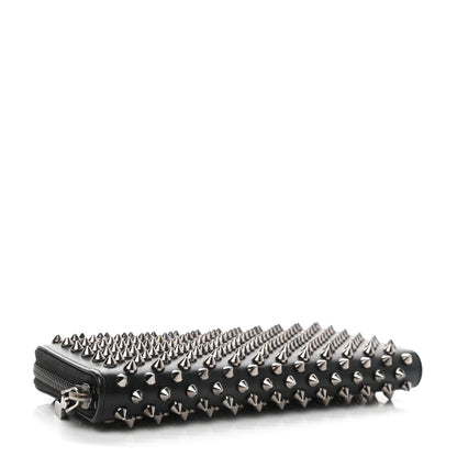 Christian Louboutin Calfskin Panettone Spiked Zip Around Wallet Black 4 of 8