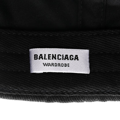 Balenciaga Cotton Logo Classic Baseball Cap 58 L Black White 8 of 10