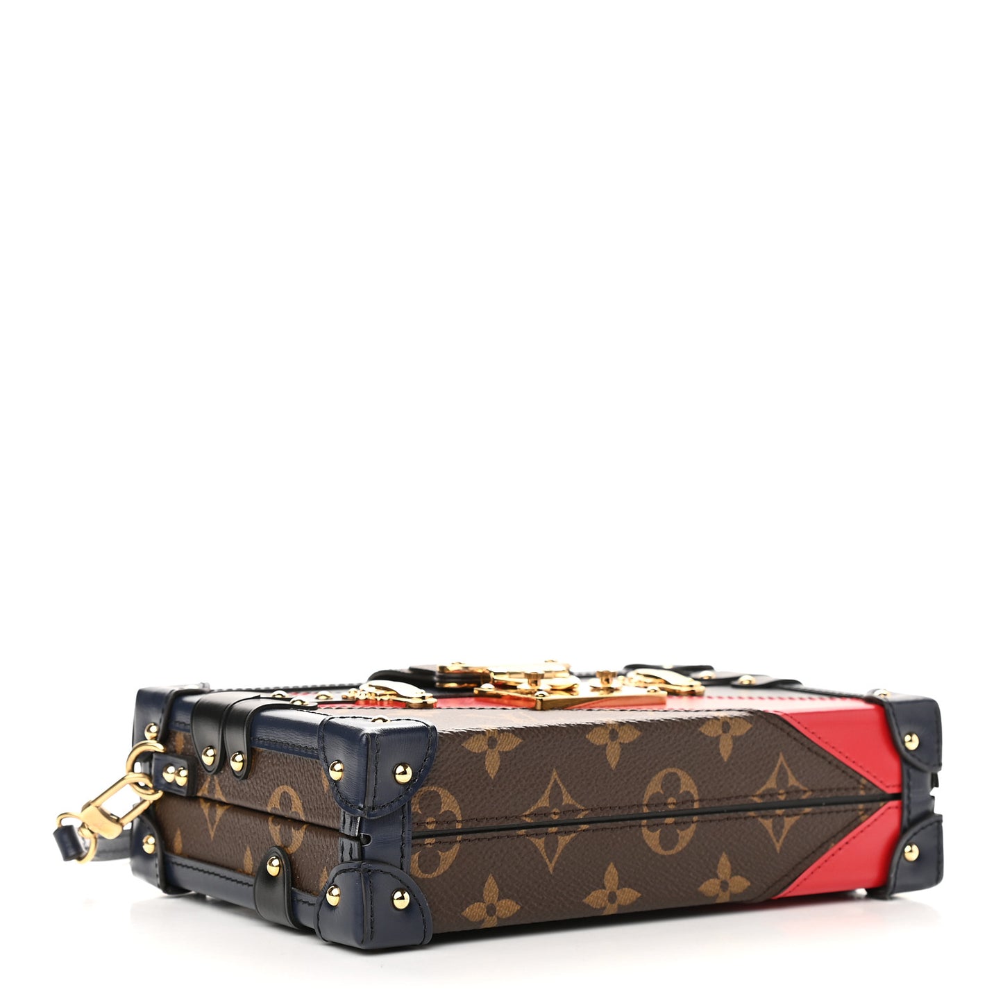 Monogram Malletage Print Petite Malle Marine Rouge