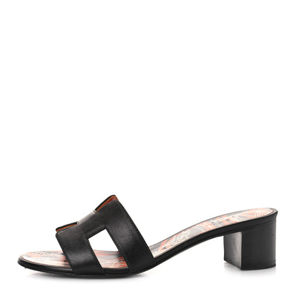 Hermes Calfskin Printed Brides de Gala en Desordre Oasis Sandals 37 Multicolor Rose Aube 1 of 11
